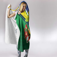 Brazil Canarinho Football Custom Hooded Blanket Bora Brasil! Go Brazil!