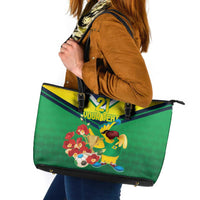 Brazil Canarinho Football Custom Leather Tote Bag Bora Brasil! Go Brazil!