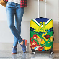 Brazil Canarinho Football Custom Luggage Cover Bora Brasil! Go Brazil!
