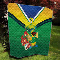 Brazil Canarinho Football Custom Quilt Bora Brasil! Go Brazil!