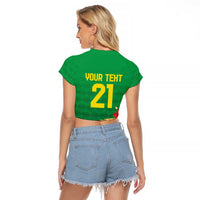 Brazil Canarinho Football Custom Raglan Cropped T Shirt Bora Brasil! Go Brazil!