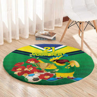 Brazil Canarinho Football Custom Round Carpet Bora Brasil! Go Brazil!