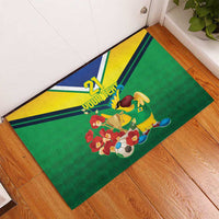 Brazil Canarinho Football Custom Rubber Doormat Bora Brasil! Go Brazil!