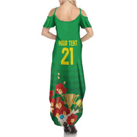 Brazil Canarinho Football Custom Summer Maxi Dress Bora Brasil! Go Brazil!