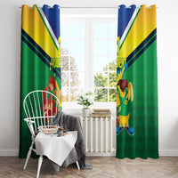 Brazil Canarinho Football Custom Window Curtain Bora Brasil! Go Brazil!