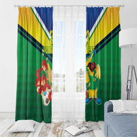 Brazil Canarinho Football Custom Window Curtain Bora Brasil! Go Brazil!