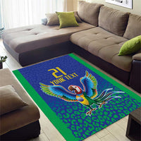Brazil Canarinho Custom Area Rug Macaw Mascot with Brazil Flag Colors