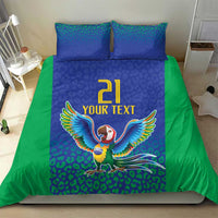 Brazil Canarinho Custom Bedding Set Macaw Mascot with Brazil Flag Colors