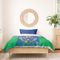 Brazil Canarinho Custom Bedding Set Macaw Mascot with Brazil Flag Colors