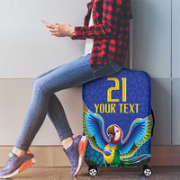 Brazil Canarinho Custom Luggage Cover Macaw Mascot with Brazil Flag Colors