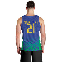 Brazil Canarinho Custom Men Tank Top Macaw Mascot with Brazil Flag Colors