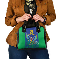 Brazil Canarinho Custom Shoulder Handbag Macaw Mascot with Brazil Flag Colors
