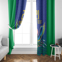 Brazil Canarinho Custom Window Curtain Macaw Mascot with Brazil Flag Colors