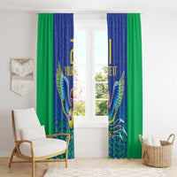 Brazil Canarinho Custom Window Curtain Macaw Mascot with Brazil Flag Colors