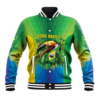 Brazil Football Custom Baseball Jacket Toco Toucan Bora Brasil! Go Brazil!
