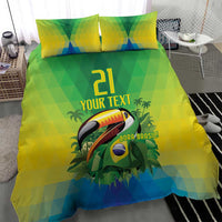 Brazil Football Custom Bedding Set Toco Toucan Bora Brasil! Go Brazil!