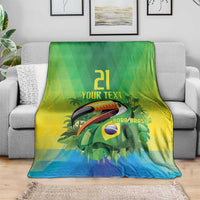 Brazil Football Custom Blanket Toco Toucan Bora Brasil! Go Brazil!