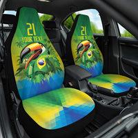 Brazil Football Custom Car Seat Cover Toco Toucan Bora Brasil! Go Brazil!
