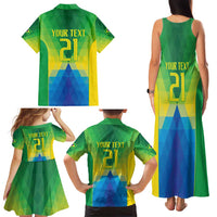 Brazil Football Custom Family Matching Tank Maxi Dress and Hawaiian Shirt Toco Toucan Bora Brasil! Go Brazil!
