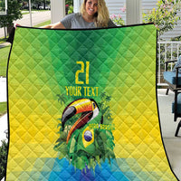 Brazil Football Custom Quilt Toco Toucan Bora Brasil! Go Brazil!
