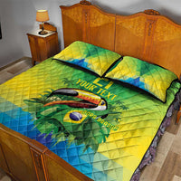 Brazil Football Custom Quilt Bed Set Toco Toucan Bora Brasil! Go Brazil!