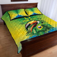 Brazil Football Custom Quilt Bed Set Toco Toucan Bora Brasil! Go Brazil!