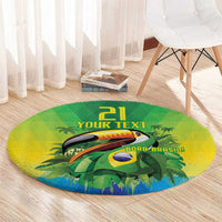 Brazil Football Custom Round Carpet Toco Toucan Bora Brasil! Go Brazil!