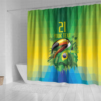 Brazil Football Custom Shower Curtain Toco Toucan Bora Brasil! Go Brazil!