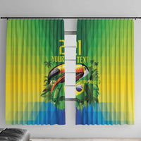 Brazil Football Custom Window Curtain Toco Toucan Bora Brasil! Go Brazil!