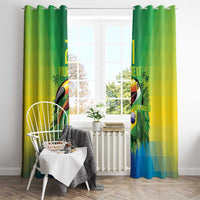 Brazil Football Custom Window Curtain Toco Toucan Bora Brasil! Go Brazil!