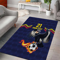 Ecuado Andean Condor Football Custom Area Rug Tricolors Motif