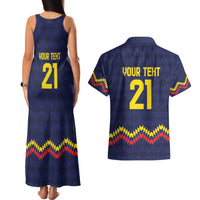 Ecuado Andean Condor Football Custom Couples Matching Tank Maxi Dress and Hawaiian Shirt Tricolors Motif
