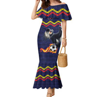 Ecuado Andean Condor Football Custom Family Matching Mermaid Dress and Hawaiian Shirt Tricolors Motif