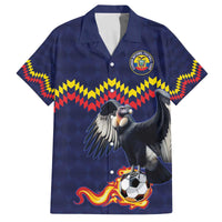Ecuado Andean Condor Football Custom Family Matching Off The Shoulder Long Sleeve Dress and Hawaiian Shirt Tricolors Motif
