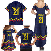 Ecuado Andean Condor Football Custom Family Matching Summer Maxi Dress and Hawaiian Shirt Tricolors Motif