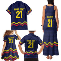 Ecuado Andean Condor Football Custom Family Matching Tank Maxi Dress and Hawaiian Shirt Tricolors Motif