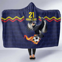 Ecuado Andean Condor Football Custom Hooded Blanket Tricolors Motif