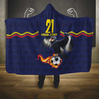 Ecuado Andean Condor Football Custom Hooded Blanket Tricolors Motif