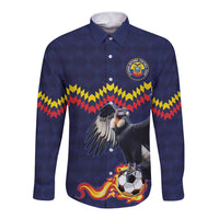 Ecuado Andean Condor Football Custom Long Sleeve Button Shirt Tricolors Motif