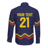 Ecuado Andean Condor Football Custom Long Sleeve Button Shirt Tricolors Motif