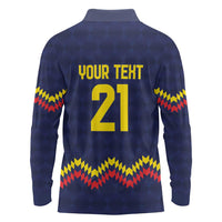 Ecuado Andean Condor Football Custom Long Sleeve Polo Shirt Tricolors Motif