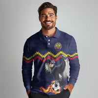 Ecuado Andean Condor Football Custom Long Sleeve Polo Shirt Tricolors Motif