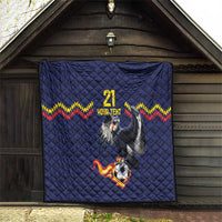 Ecuado Andean Condor Football Custom Quilt Tricolors Motif