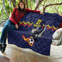 Ecuado Andean Condor Football Custom Quilt Tricolors Motif