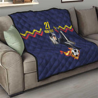 Ecuado Andean Condor Football Custom Quilt Tricolors Motif