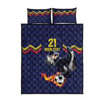 Ecuado Andean Condor Football Custom Quilt Bed Set Tricolors Motif