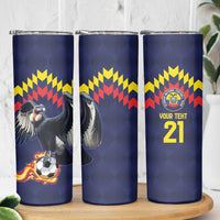 Ecuado Andean Condor Football Custom Skinny Tumbler Tricolors Motif