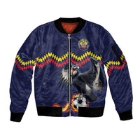 Ecuado Andean Condor Football Custom Sleeve Zip Bomber Jacket Tricolors Motif
