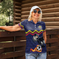 Ecuado Andean Condor Football Custom Women Polo Shirt Tricolors Motif