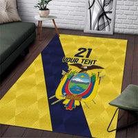 Ecuador La Tricolor Custom Area Rug Gold and Navy Blue Motif